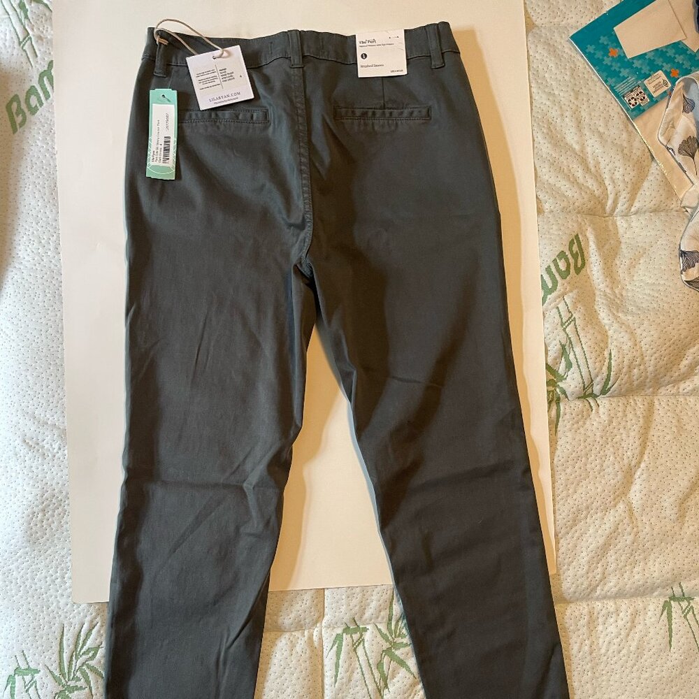 Size 4 - Lila Ryan - Pert Slide Slit Skinny Trouser Pant - Dark Green - NWT